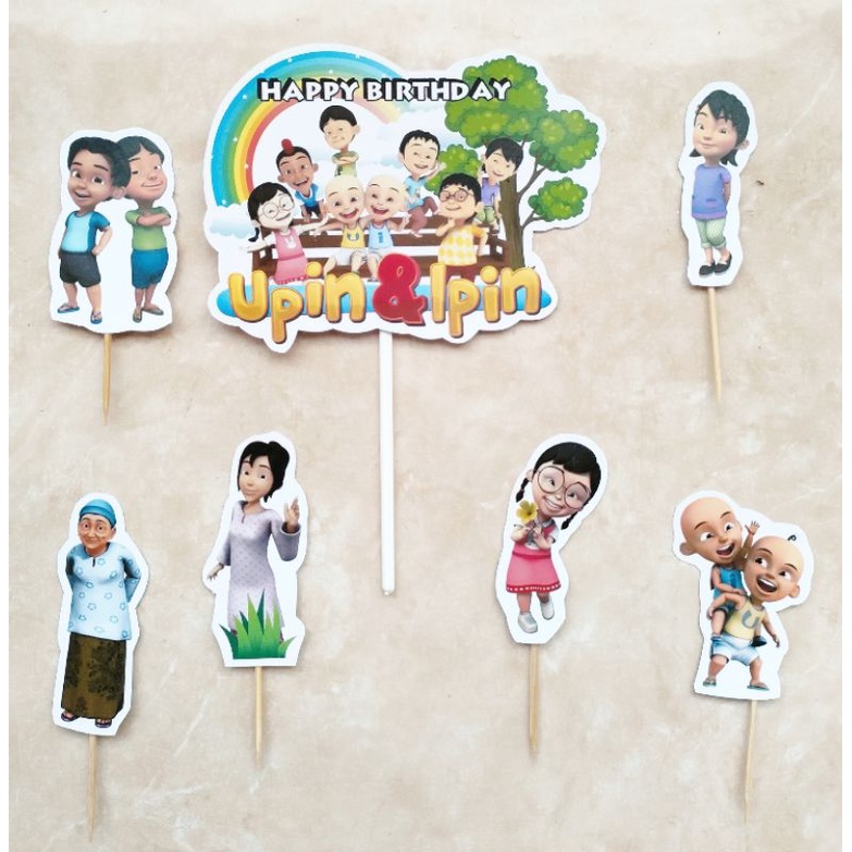 hiasan dekorasi kue cake topper ulang tahun karakter Upin & Ipin