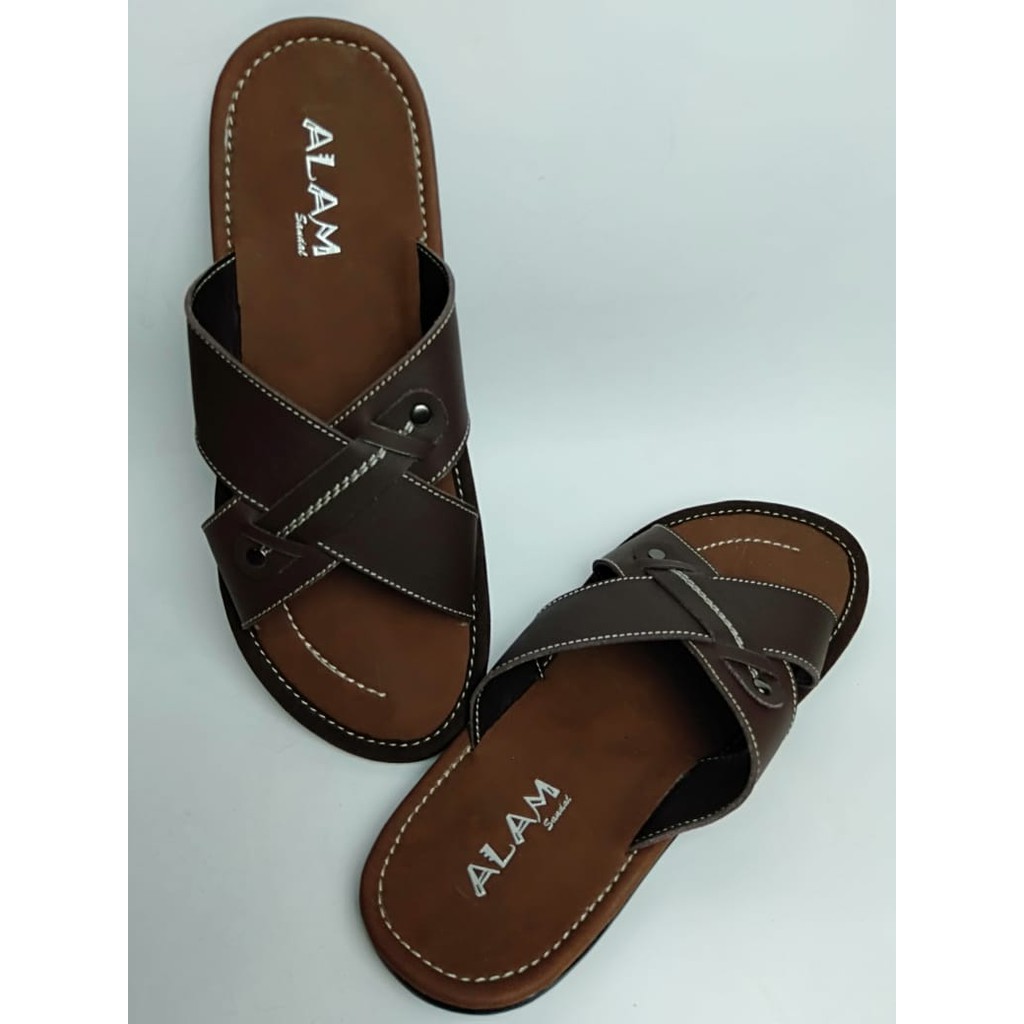 (BISA COD) SANDAL KULIT KEREN PRIA ASLI GARUT