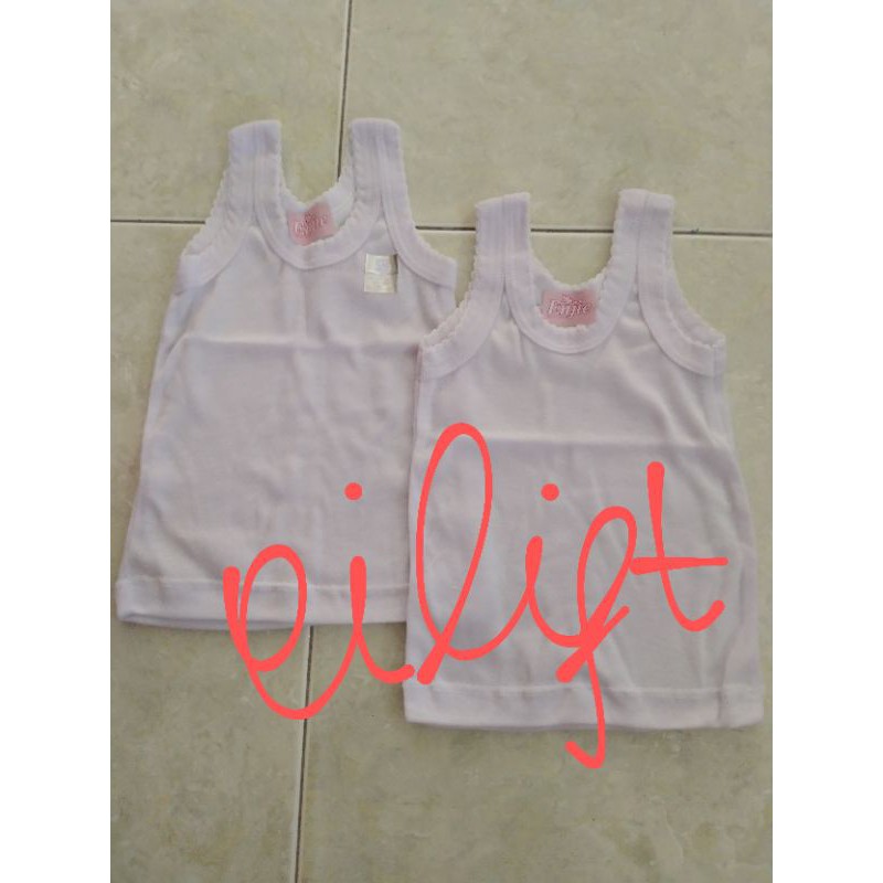 Enjie enji kaos singlet kutang baby newborn bayi baru lahir putih polos katun