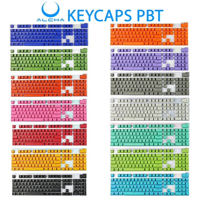 ALCHA KEYCAPS PBT DOUBLE SHOT BACKLIT MECHANICAL KEYBOARD 104 KEY - RANDOM