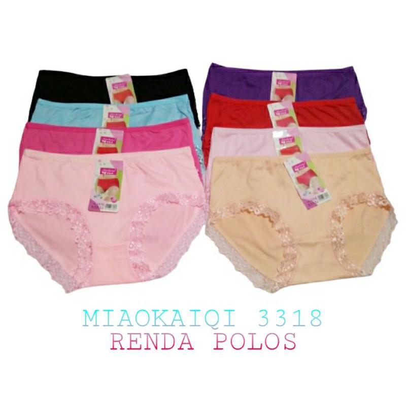 MIAOKAIQI/Celana Dalam Wanita Dewasa Renda/motif polos/Miaokaiqi 3318