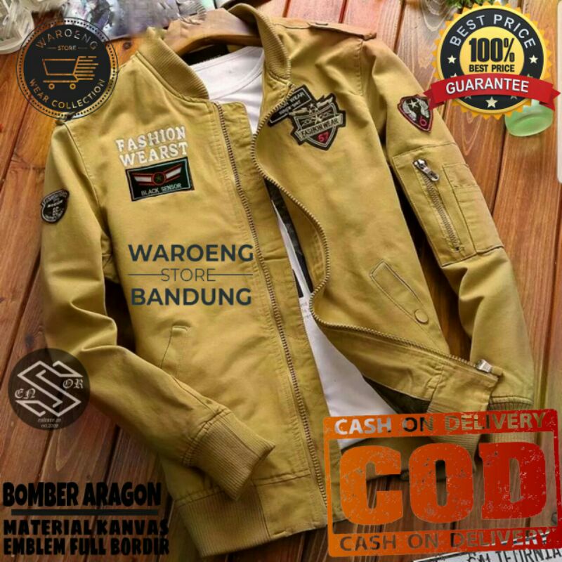 JAKET PRIA - JAKET BOMBER ARAGON US ARMY PREMIUM ORIGINAL SENSOR TERLARIS