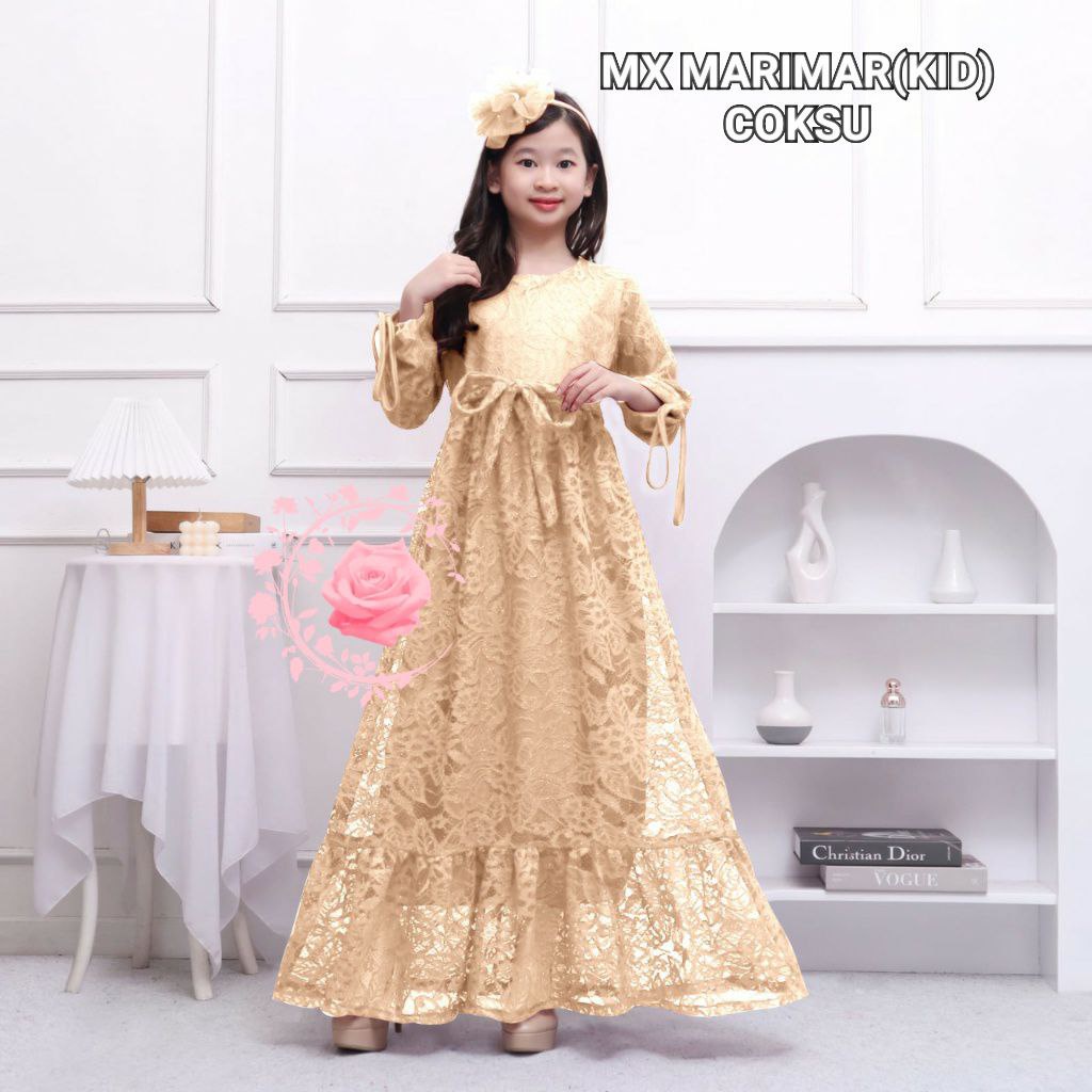 MX MARIMAR KID / UMUR 4 sampai 13tahun / dress brukat TERLARIS TERBARU / DRESS PESTA ANAK