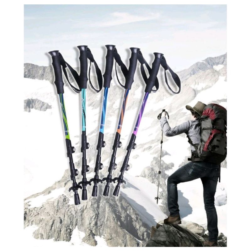 Trekking tracking pole tongkat pendaki paceleader flip lock eksternal lock aluminium alloy