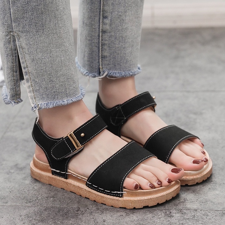 TBIG [COD] Sandal Tali Wanita SANDALPU Import Korea Bahan PU Style Santai Wanita Remaja