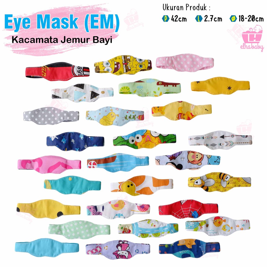 Kacamata Jemur Bayi Berjemur Kaca Mata Baby Eye Mask Original Karakter Murah