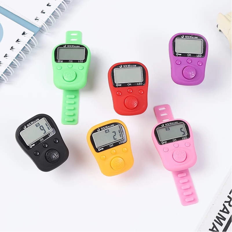 Tasbih Digital LED Tally Counter 5 Channel Rechargeable Kabel Cas Alarm Jam PSL311 Lampu Alat Hitung Finger Premium