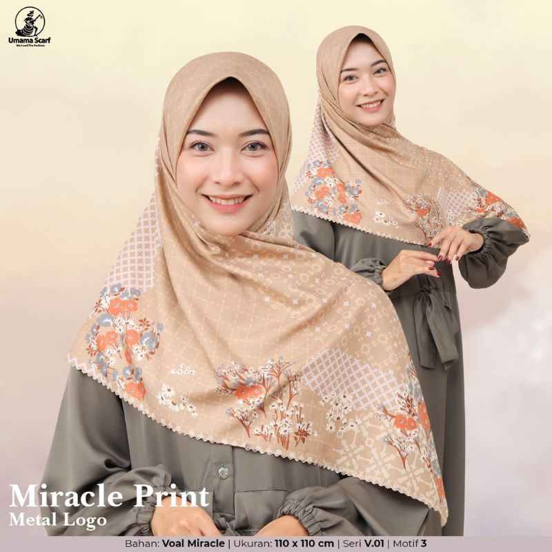 Grosir Hijab Segiempat Umama Motif Voal Miracle Print laser cut Umama Scarf motif