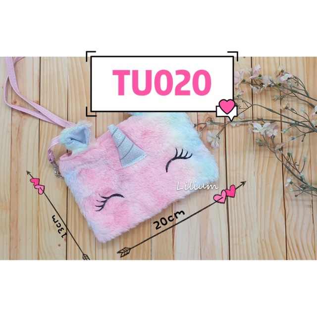 Tas Selempang Unicorn Bulu TU020 TSU035 Fluffy sling bag anak perempuan