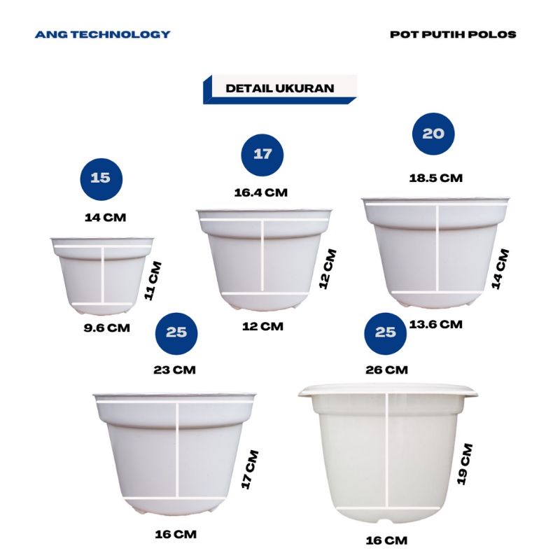 POT TANAMAN HIAS PUTIH KUALITAS TERBAIK - POT TANAMAN / POT BUNGA