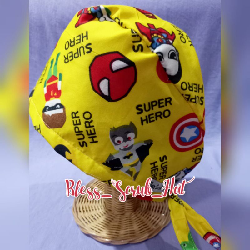 Topi Bedah / Nurse Cap/ Surgical cap/ Topi Motif/Superhero