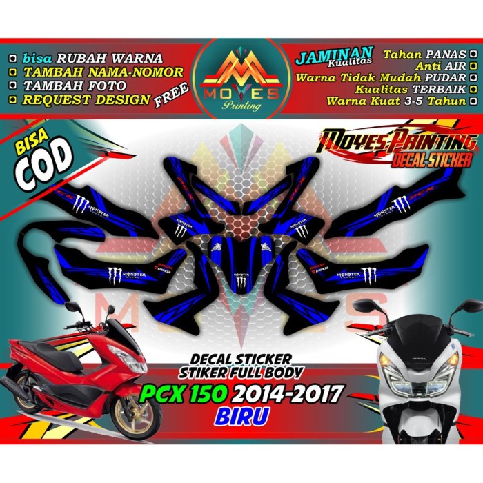 stiker pcx 150 custom variasi-decal pcx 150 custom variasi-striping pcx 150 variasi