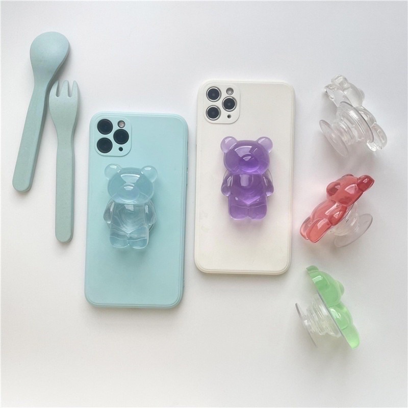 GUMMY BEAR - Griptok 3D Resin Transparan/ Phone Holder/ Phone Grip High Quality