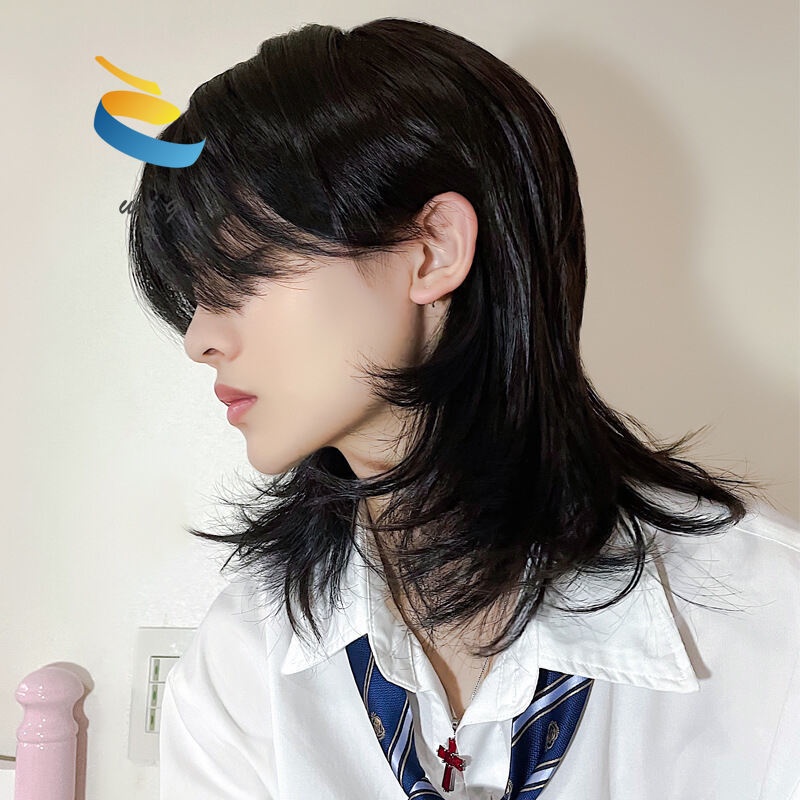 (Stok produk lengkap, pengiriman hari yang sama) Wig rambut asli berkualitas tinggiSerigala Ekor Wig