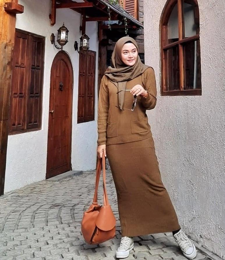 ( Setelan Boxy ) baju rajut halus / Boxy sweater setelan rajut / Baju muslim