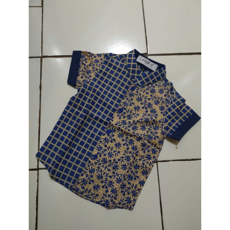 Batik Anak Size S (Ready Stock)-Lawasan biru kotak