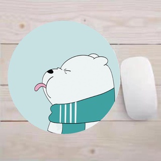 Mouse Pad / Mousepad Bulat Motif Beruang Putih Imut Lucu