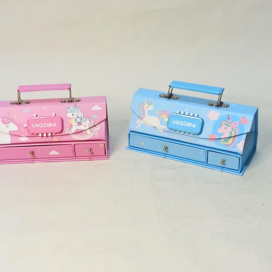 

Hot - Kotak Pensil Karton+Kode Kunci/Tempat Pensil/ Pensil Case e/ Pin !