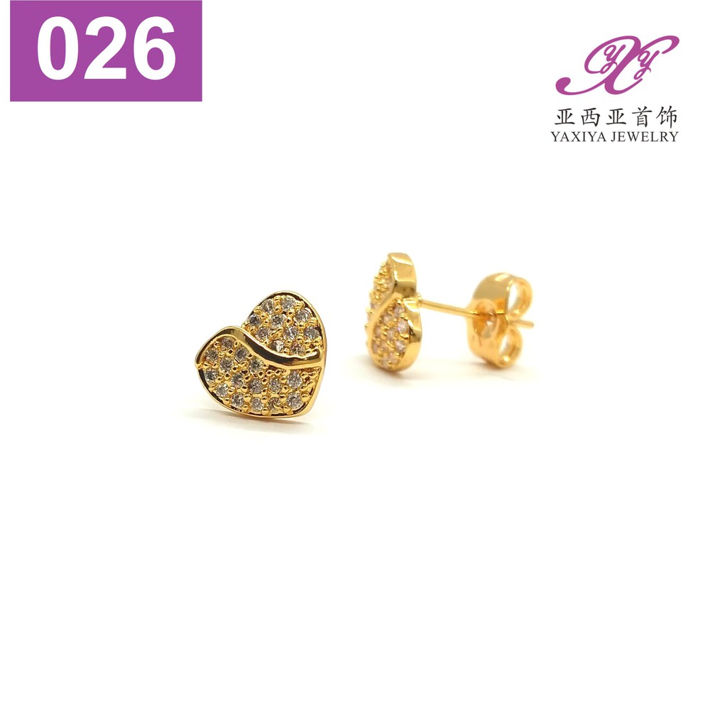 

Anting Tusuk Love Permata Perhiasan Lapis Emas 18K Yaxiya Jewelry 026