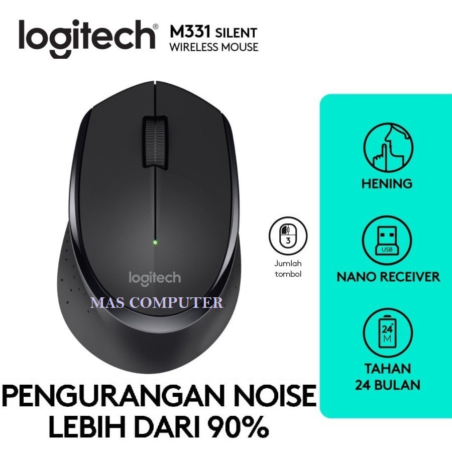 Logitech M331 Silent Klik  / Mouse Logitech M331 / Mouse Wireless Logitech M331 ORIGINAL 100%