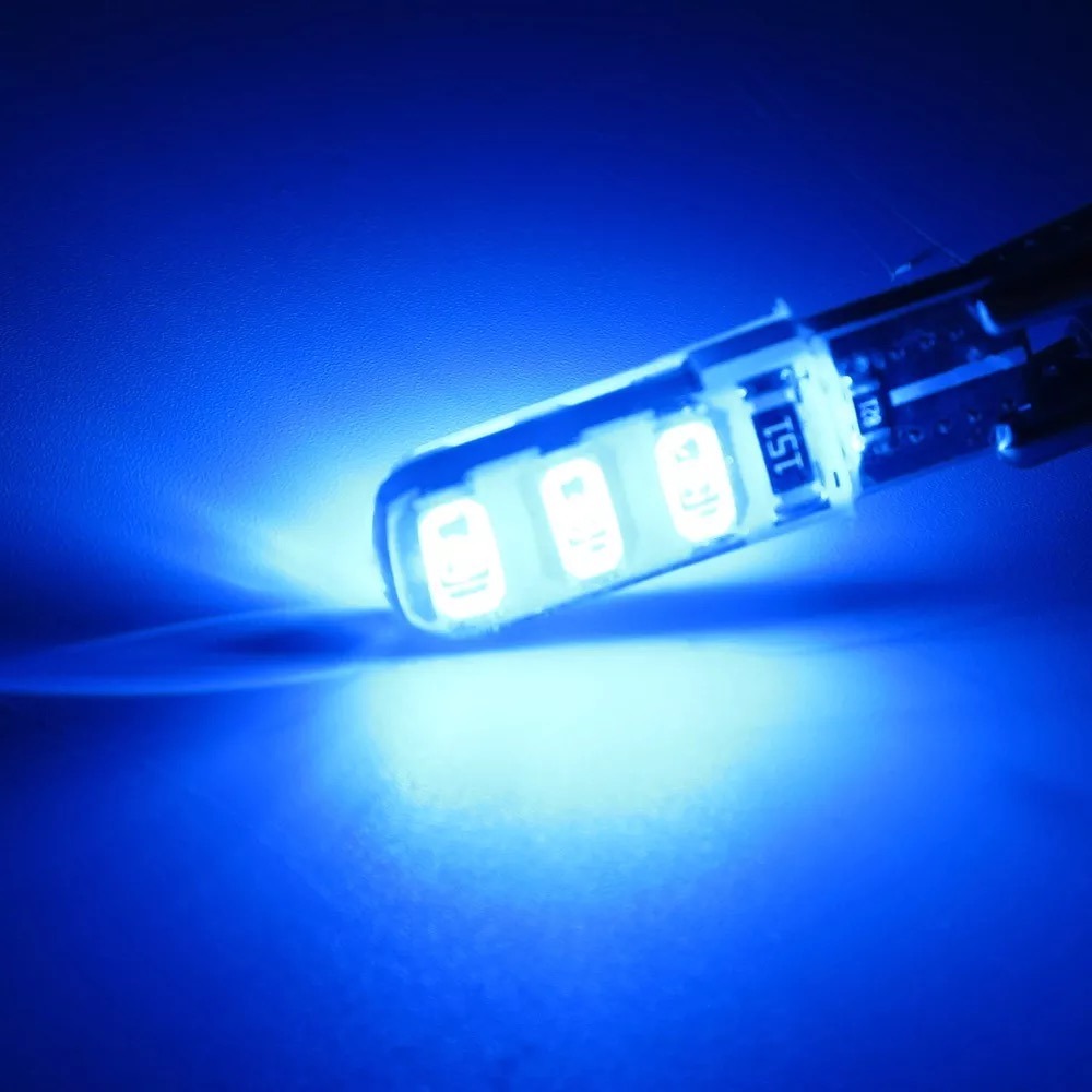LAMPU LED T10 SILICONE 5730 SEPASANG I T10 Lampu Led Jelly 5630 NON KEDIP-BIRU