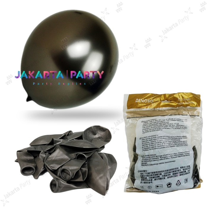 Balon Latex Chrome Hitam / Balon Metalik Chrome / Ballon Chrome