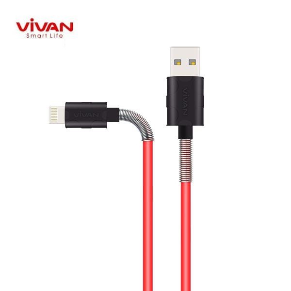 Kabel Data Vivan FL100 For iPhone X/11/XS  Lighting Data Cable  2.4A 1M