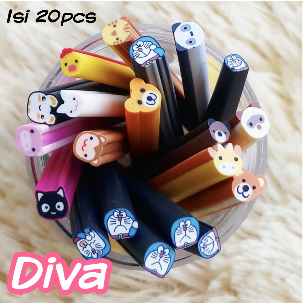 DEKORASI SLIME / NAIL ART FIMO STICK ISI 10PCS SET