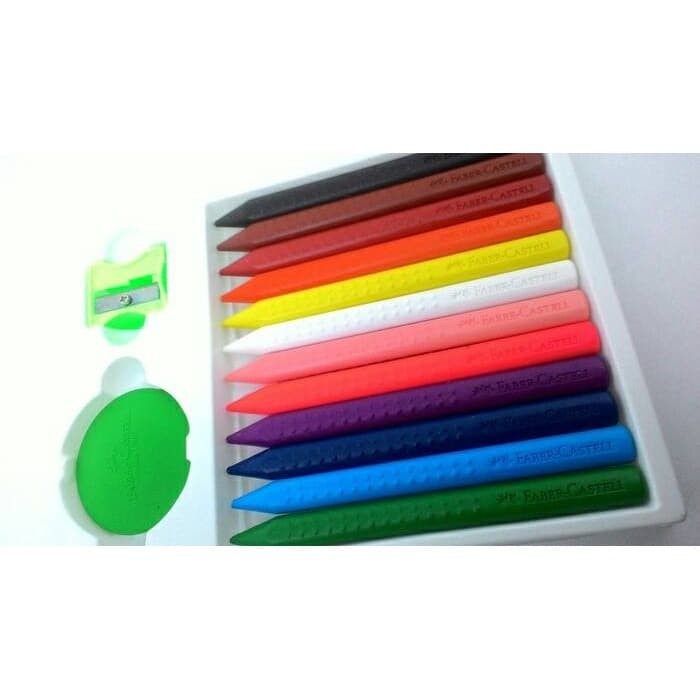 Faber Castell Erasable Crayons Set 12 Krayon Bisa Hapus Bonus Hapusan