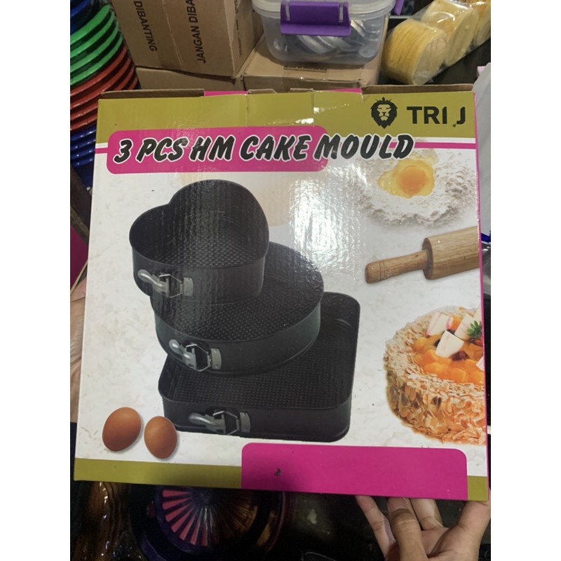 Loyang Kue 3 pcs Motif (HM Cake Mould)