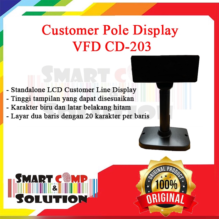 Customer Pole Display VFD CD203 / CD203 monitor tambahan