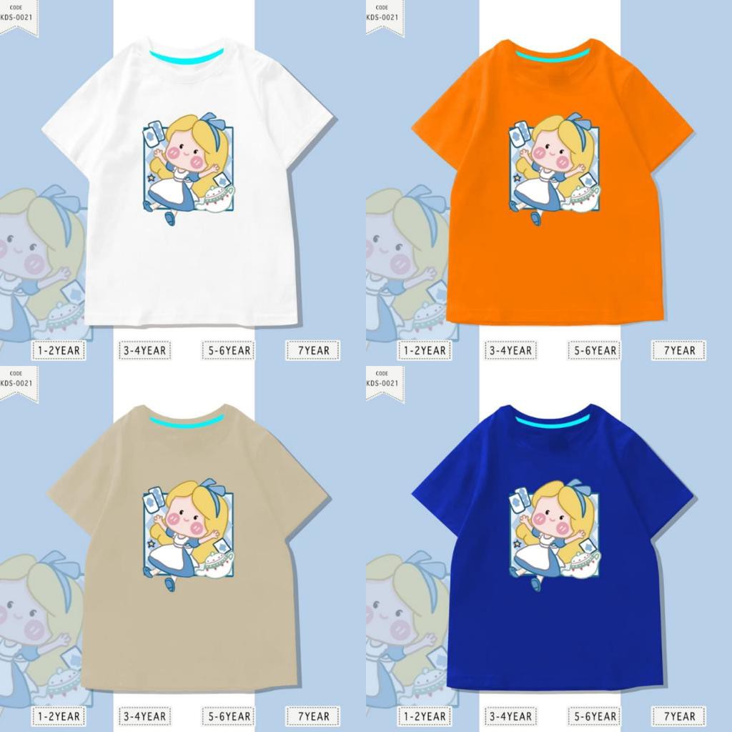 Baju Anak / Kaos Distro DTF Anak Perempuan / Alice / Unisex / Motif / Atasan Kids