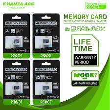 Kartu Memori HP Micro SD Robot 4GB  Memory Card Original Bergaransi Resmi