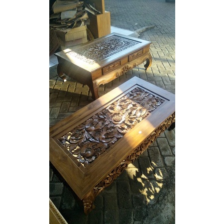 meja ketapang ukir jepara