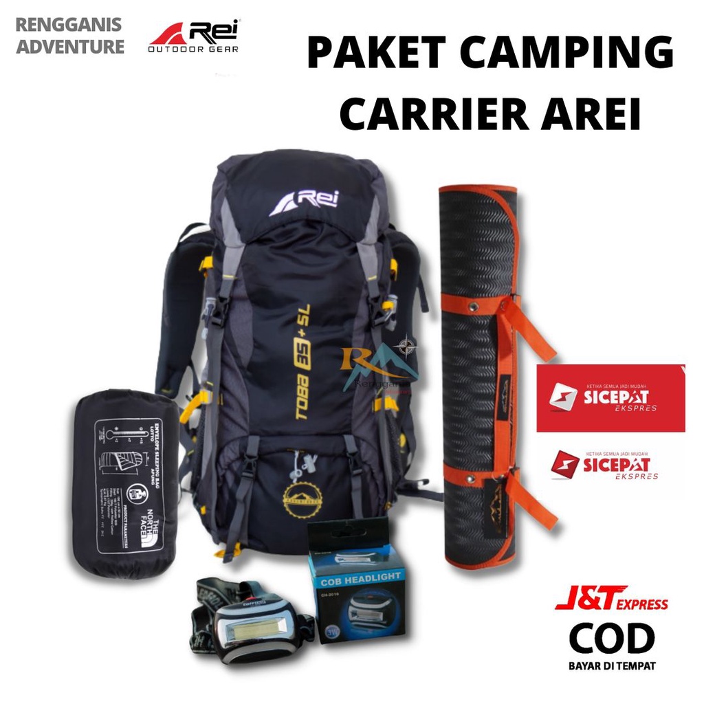 PAKET CAMPING TAS CARRIER AREI TOBA 35+5 LITER RANSEL HIKING GUNUNG OUTDOOR