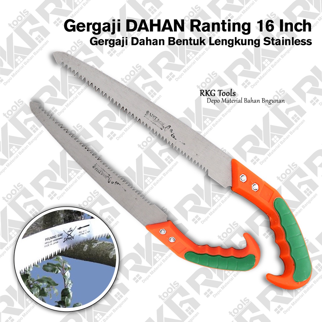 Gergaji Dahan 16 Inch Stainless I Gergaji Tangan Lengkung I Prunning Saw