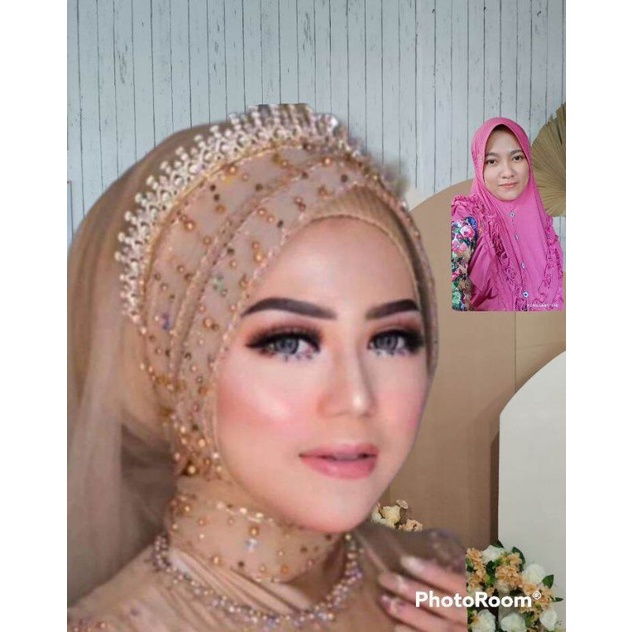 slayer pengantin hijab veil dapat di susun