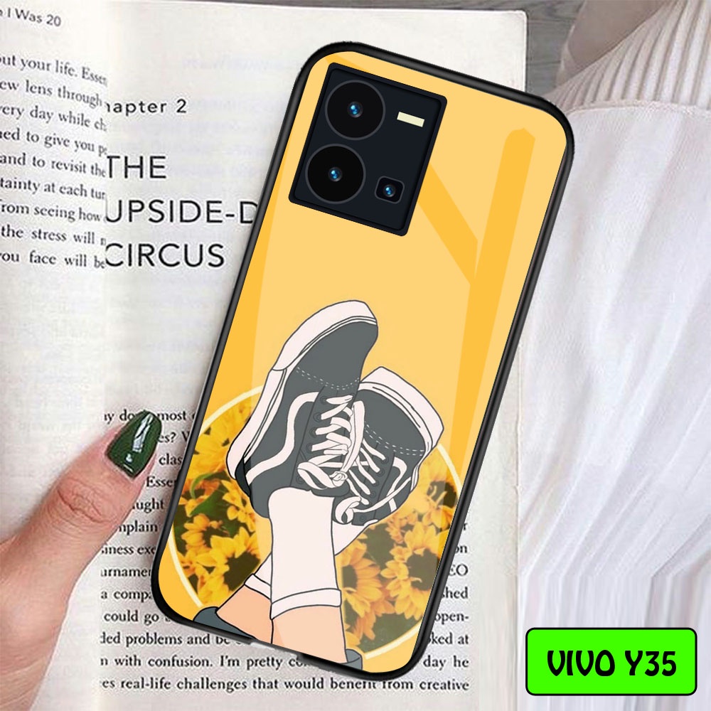 Softcase Glass Vivo Y35 - Case Vivo Y35 - Case Lucu - case Vivo Y35 - kesing Vivo Y35 - softcase Viv