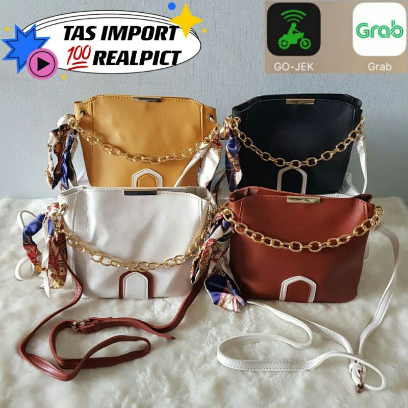 (SPECIAL SALE YEAR 2022) Tas Selempang Kekinian 099150Bucket Bag 2 Strap Sling Bag