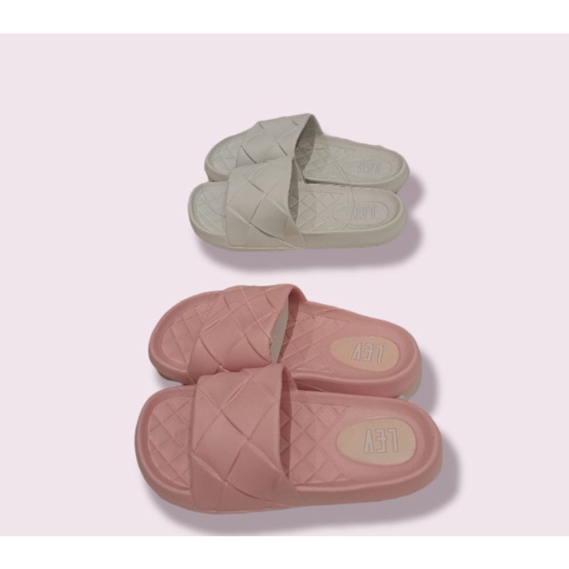 Zandilac sandal karet ch 230412 merah piony & abu terang