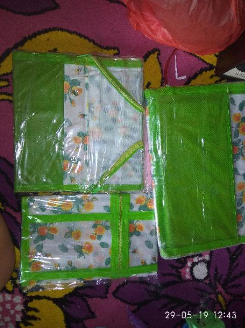 Paket Rak Gantung 3in1 Organizer Motif Bunga Full Resleting Alas Triplek