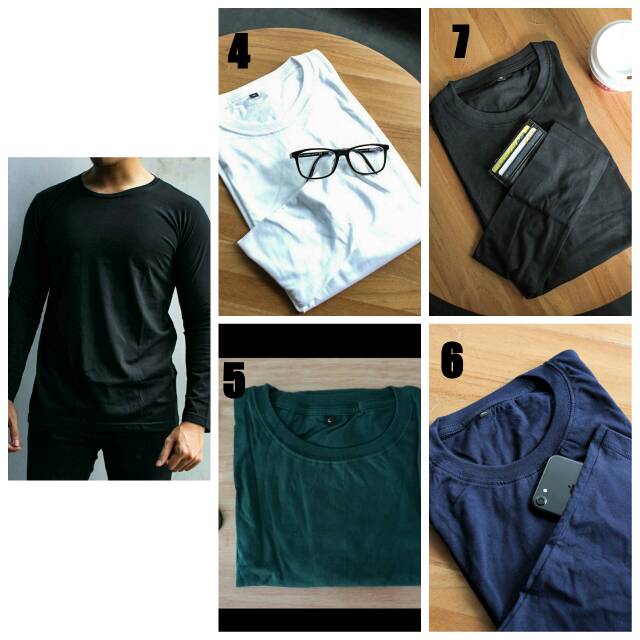 Kaos Polos Lengan Panjang 100%ASLI Cotton Combed 30S-3