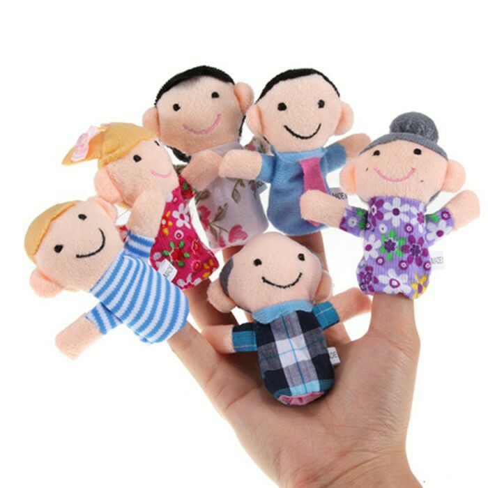 Order Langsung Boneka Jari Anak Finger Family 1 Set isi 6 pcs / Mainan Boneka Jari Murah