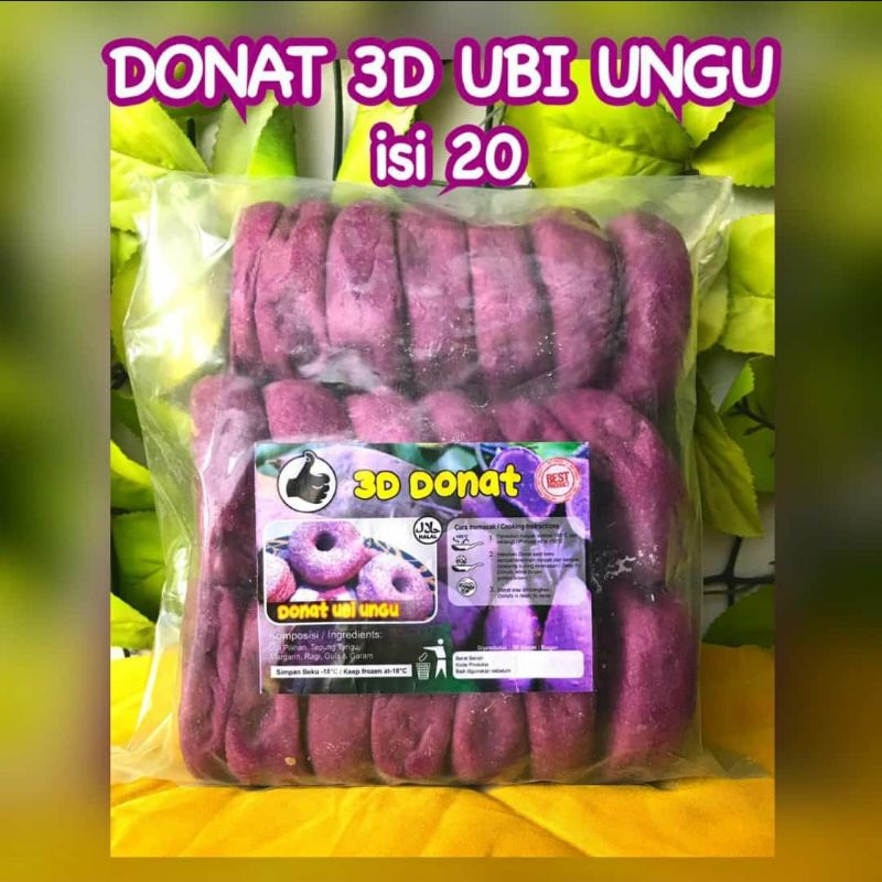 donat 3D ubi ungu