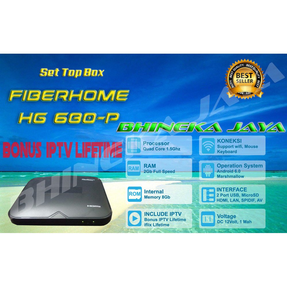 STB Fiberhome HG 680 P IPTV dan iflix Bonus Bertahun tahun Berkualitas