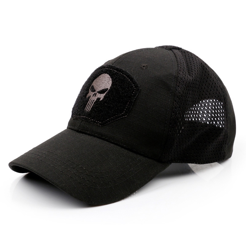 TOPI TAKTIKAL TOPI TACTICAL VELCRO TOPI KOMANDO  New tide cool Punisher Skull Multicam operators mesh baseball cap Men Fitted Cap Tactical Good quality Breathable outdoor sports