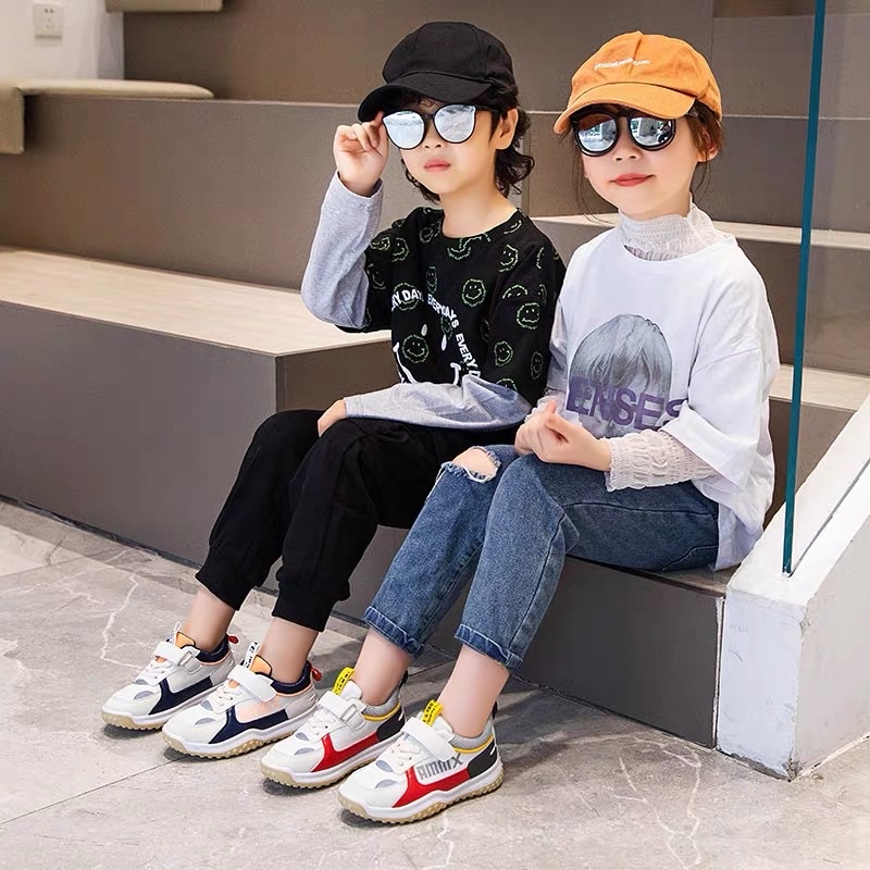 [GROSIR][COD] SEVEN_DAY SEPATU GESPER SNEAKERS ANAK-ANAK UNTUK USIA 3-9 TAHUN 'BOY &amp; GIRL'  NAVY WM2313