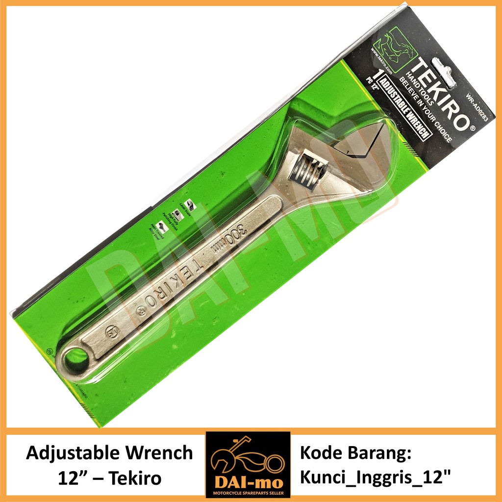 Kunci Inggris 12 inch Tekiro Asli/ Adjustable Wrench 12" Tekiro 100% Ori WR-AD0283/ Alat pertukangan