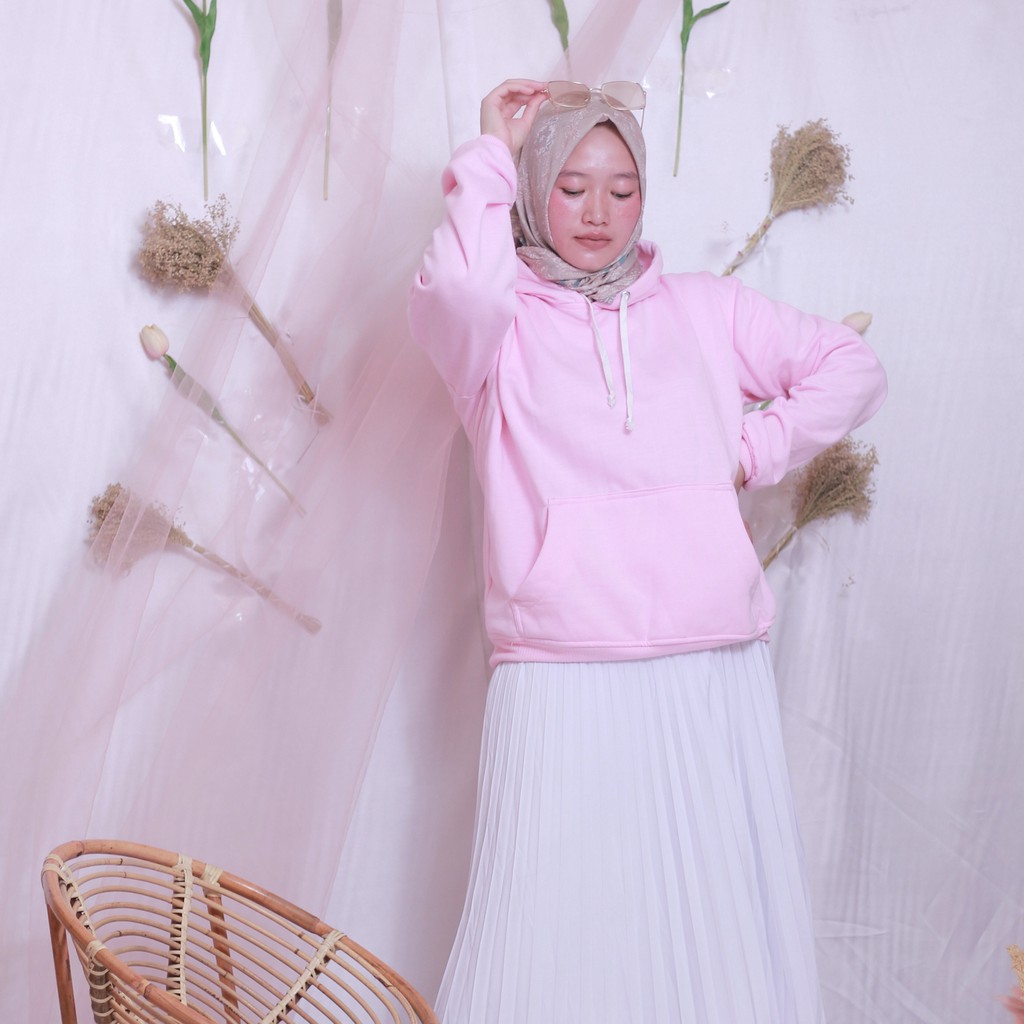 Natural Hoodie BASIC || SWEATER POLOS PRIA DAN WANITA-DUSTY PINK