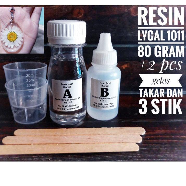 10.10 Promo >> resin lycal keras 80 gram + 2 pcs gelas takar dn pengaduk nya